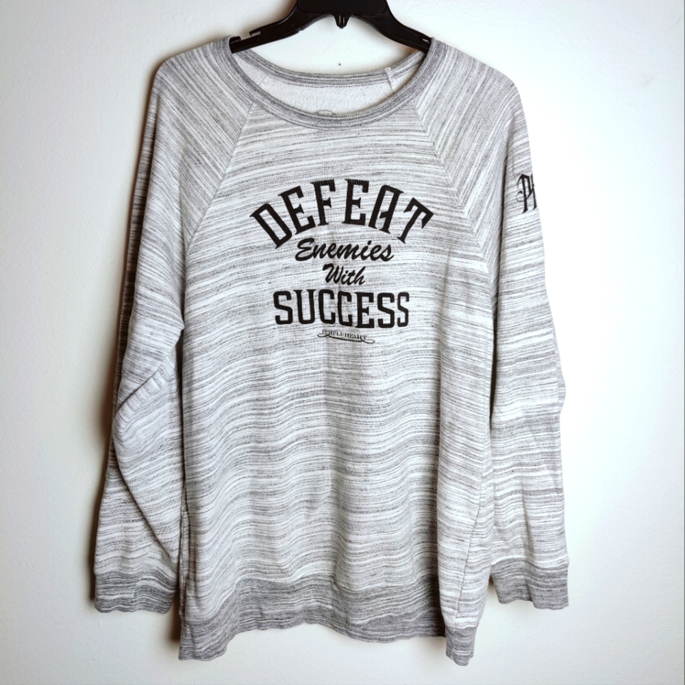 Purple Heart Men's "Defeat Your Enemies with Success" Crewneck Sweatshirt, XXL